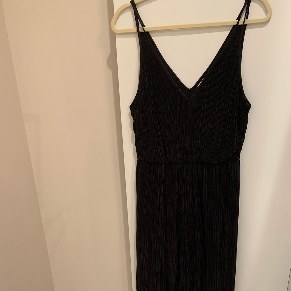 Black pleated jumpsuit